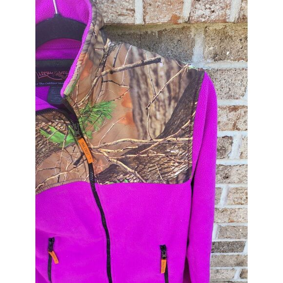 Trail Crest Fleece Zip Up Small Womens Purple Camo Long Sleeve Full Zip - Picture 2 of 4